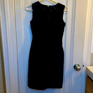 Ellie Tahari, black jean sheath sleeveless dress size 0